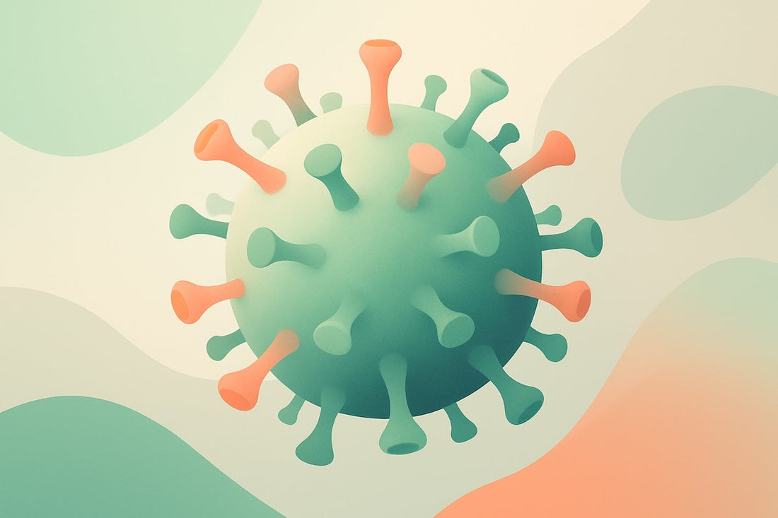 virus illustration. Diet, habits, and supplementation for a health immune system