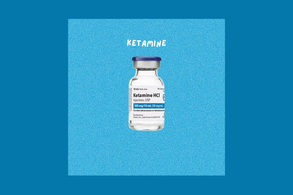 Ketamine vial used in depression treatment.